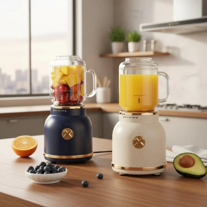 Mini Liquidificador Portátil USB 500ML Retrô 10 Lâminas | Vida Potente