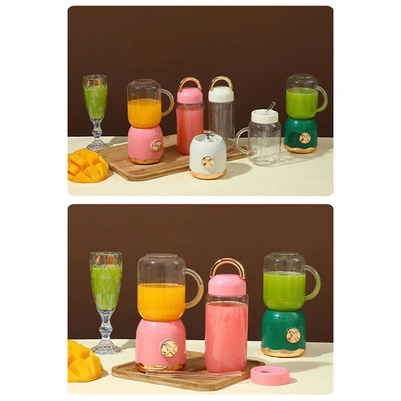 Mini Liquidificador Portátil USB 500ML Retrô 10 Lâminas | Vida Potente