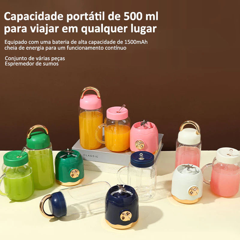 Mini Liquidificador Portátil USB 500ML Retrô 10 Lâminas | Vida Potente