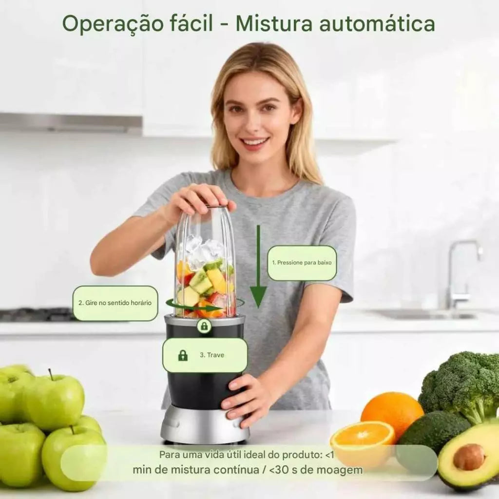 Personal Blender Portátil 900W Shake e Smoothie | Vida Potente