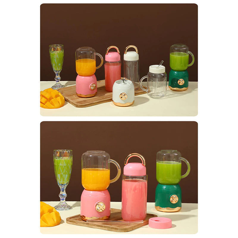 Mini Liquidificador Portátil USB 500ML Retrô 10 Lâminas | Vida Potente