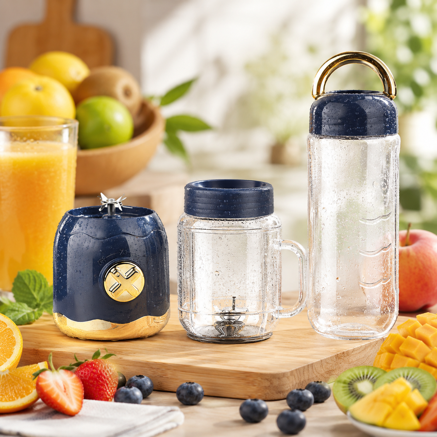 Mini Liquidificador Portátil USB 500ML Retrô 10 Lâminas | Vida Potente