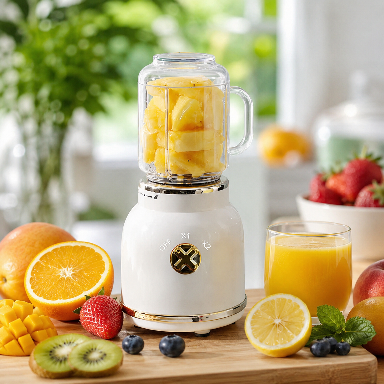 Mini Juicer Portátil USB 10 Lâminas 500ML Retrô | Vida Potente