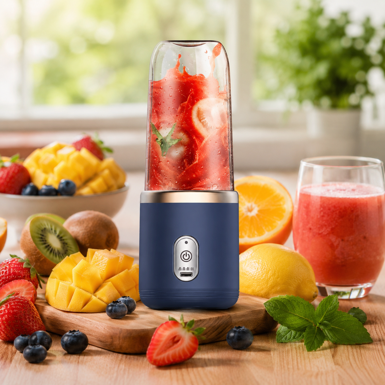 Mini Liquidificador Portátil USB 400ML 6 Lâminas Recarregável | Vida Potente