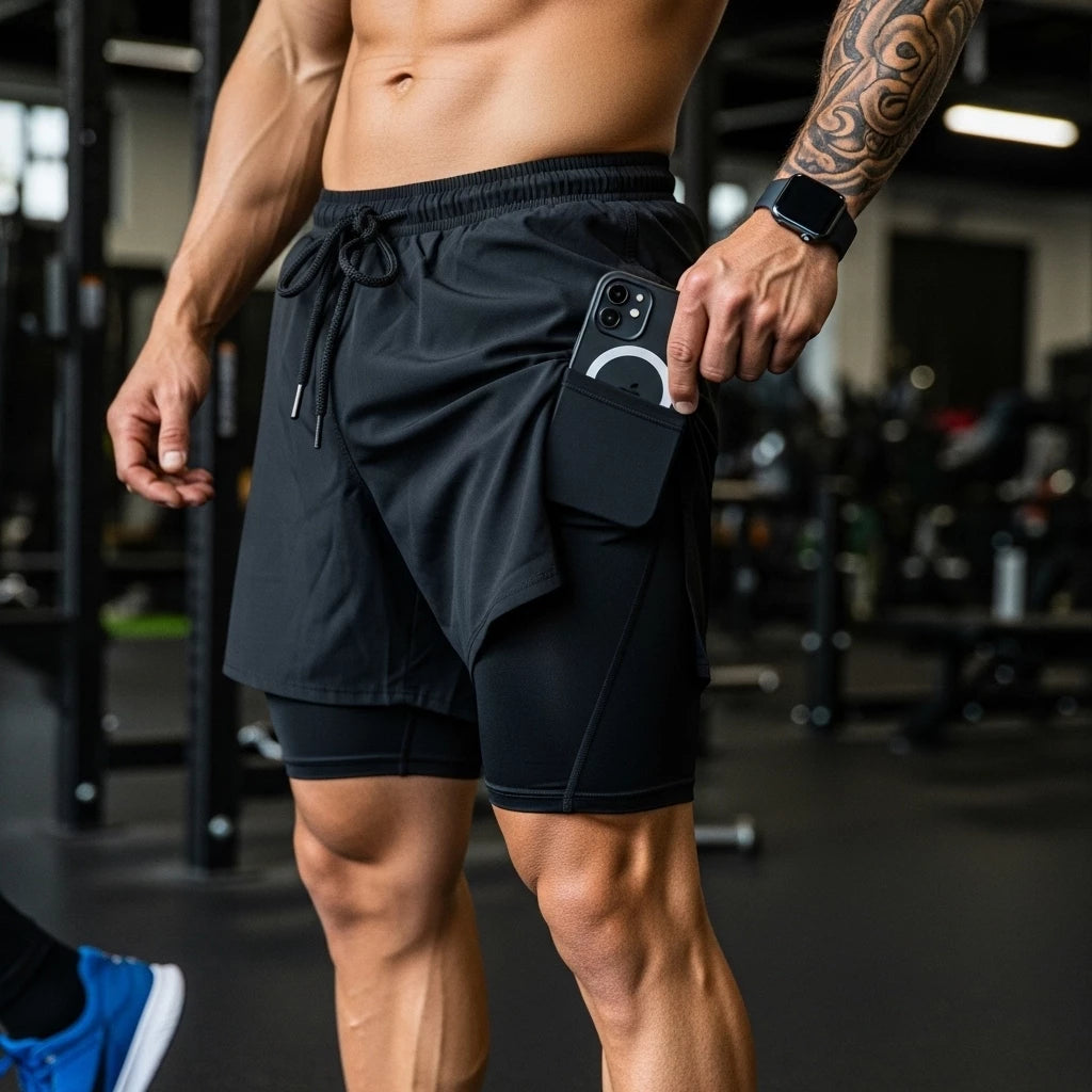 Shorts 2 em 1 Vida Potente em uso