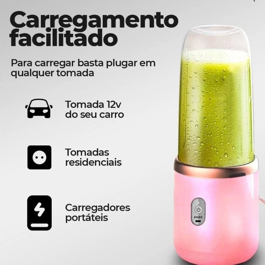 Mini Liquidificador Portátil USB 400ML 6 Lâminas Recarregável | Vida Potente