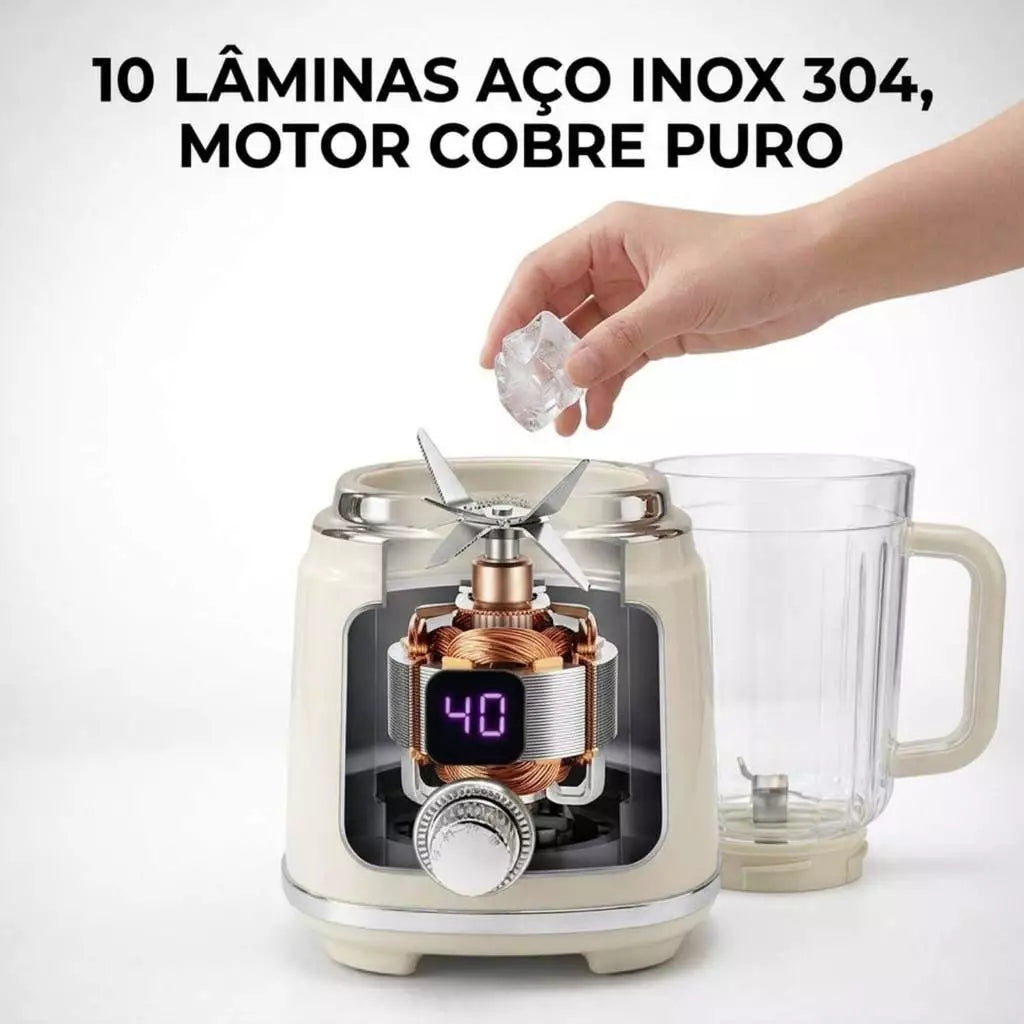 Liquidificador Portátil USB 600ML 10 Lâminas Turbo | Vida Potente