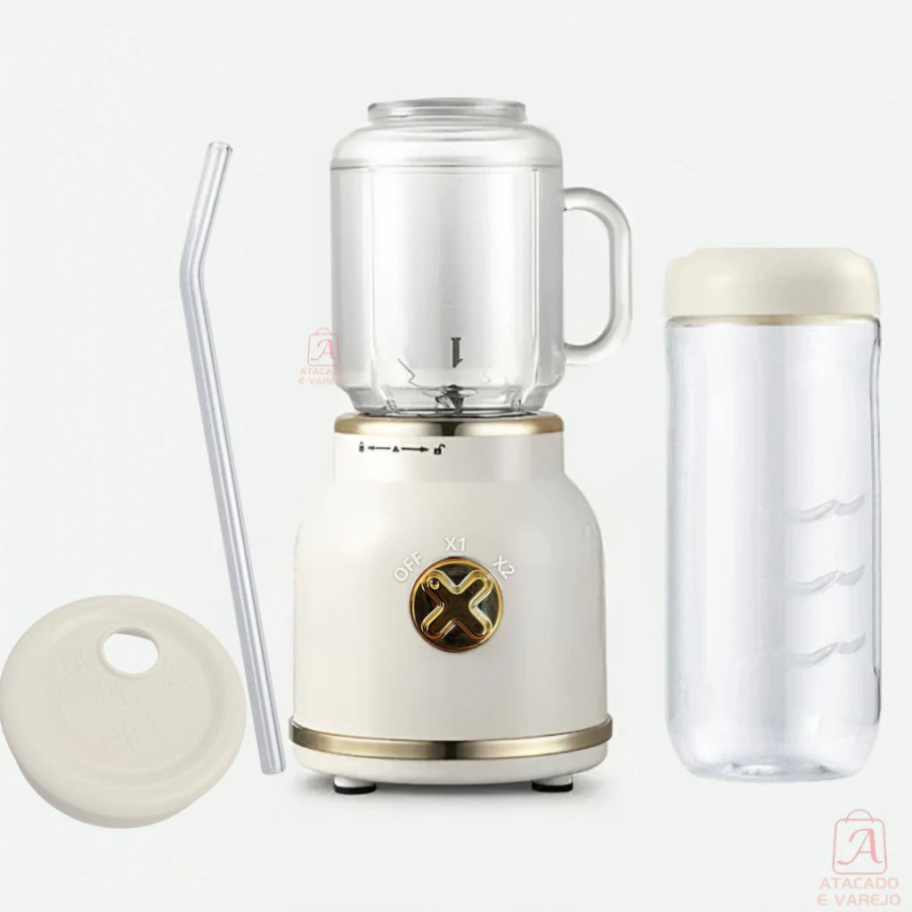 Mini Juicer Portátil USB 10 Lâminas 500ML Retrô | Vida Potente